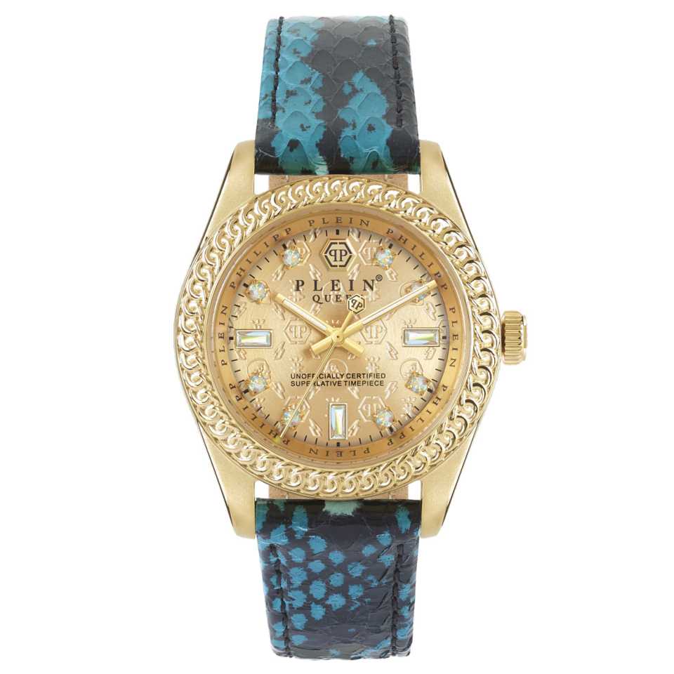 PHILIPP PLEIN - OROLOGIO QUEEN GOLD LIGHT BLUE PWDAA0221