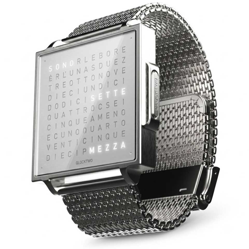 QLOCKTWO W FINE STEEL OROLOGIO