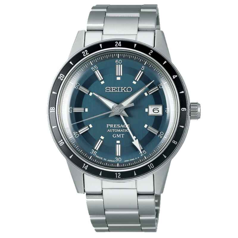 SEIKO - OROLOGIO PRESAGE PETROL BLUE STYLE 60S ROAD TRIP GMT SSK009J1