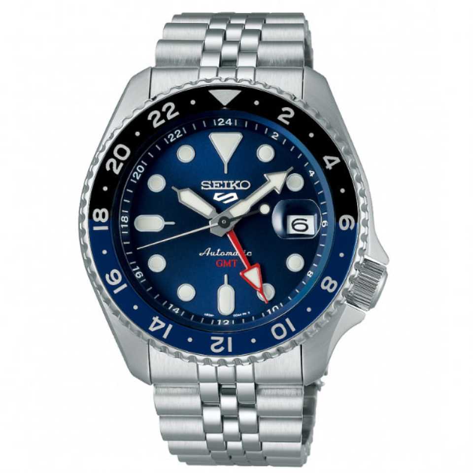 SEIKO - 5 AUTOMATIQUE GMT ACIER BLUEBERRY SSK003K1