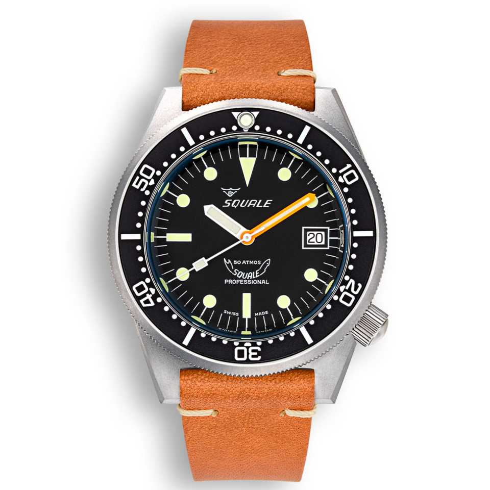 SQUALE - OROLOGIO 1521 BLACK BLASTED LEATHER 1521BKBL.PC