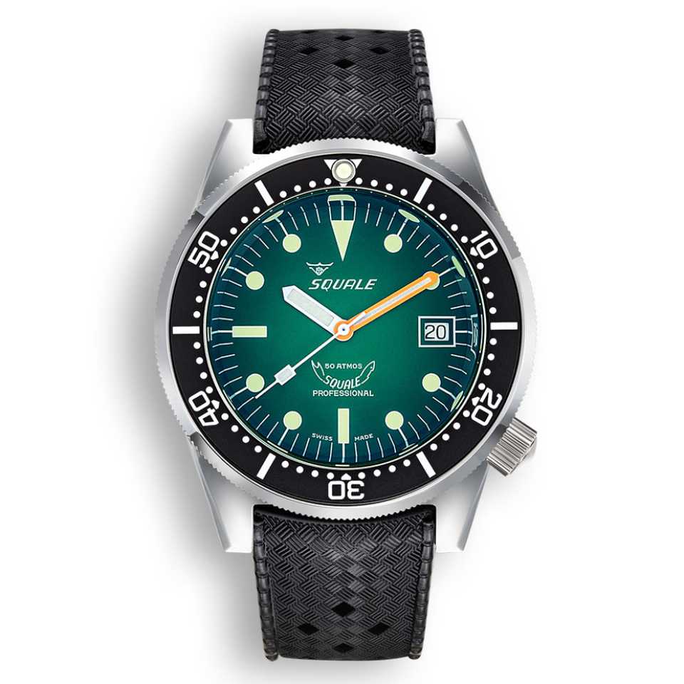 SQUALE - 1521 GREEN RAY RUBBER 1521PROFGR.HT WATCH