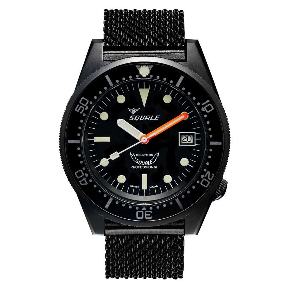 SQUALE - 1521 BLACK PVD MESH WATCH