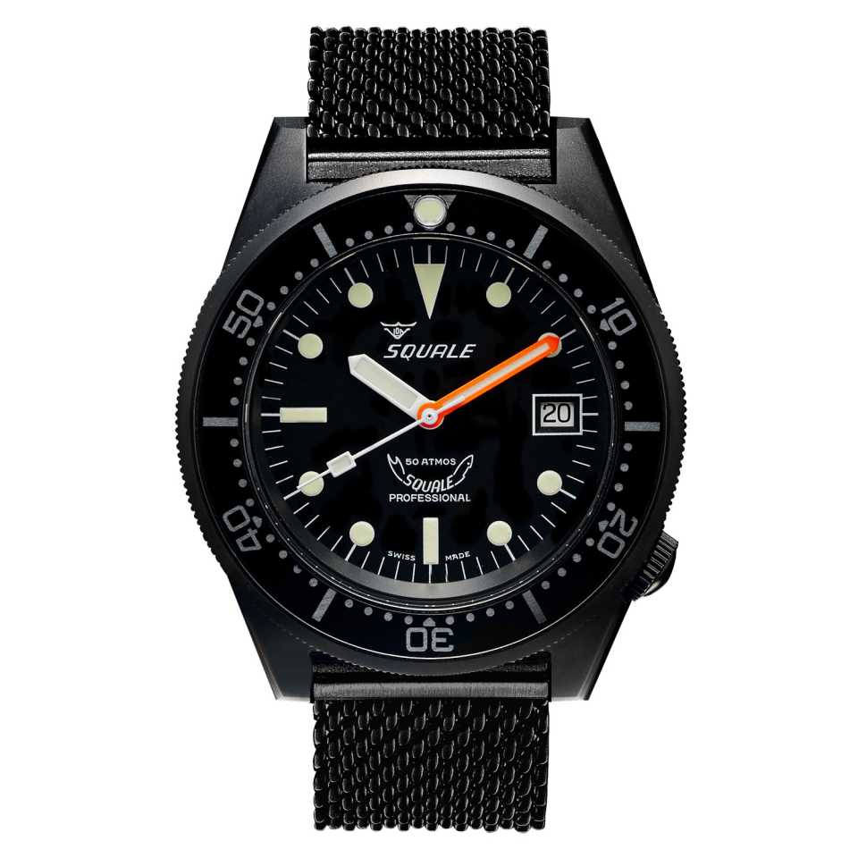 SQUALE - OROLOGIO 1521 PVD BLACK MESH