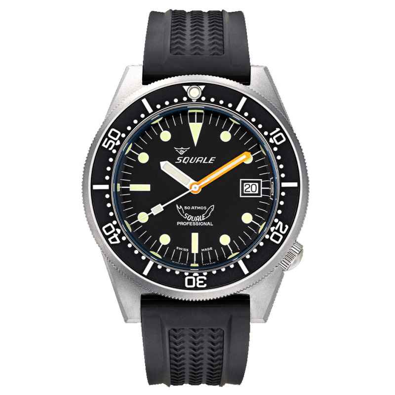 SQUALE - OROLOGIO 1521 BLACK BLASTED RUBBER 1521BKBL.VO
