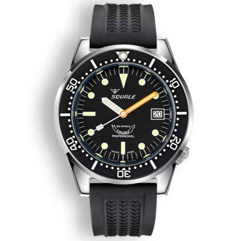 SQUALE - OROLOGIO 1521 BLACK BLASTED RUBBER 1521BKBL.VO