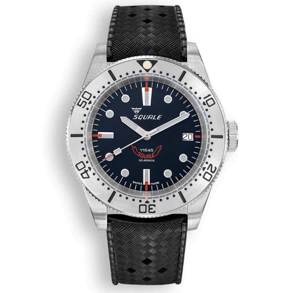 SQUALE - OROLOGIO 1545 STEEL BLACK RUBBER 1545SSBK.HT