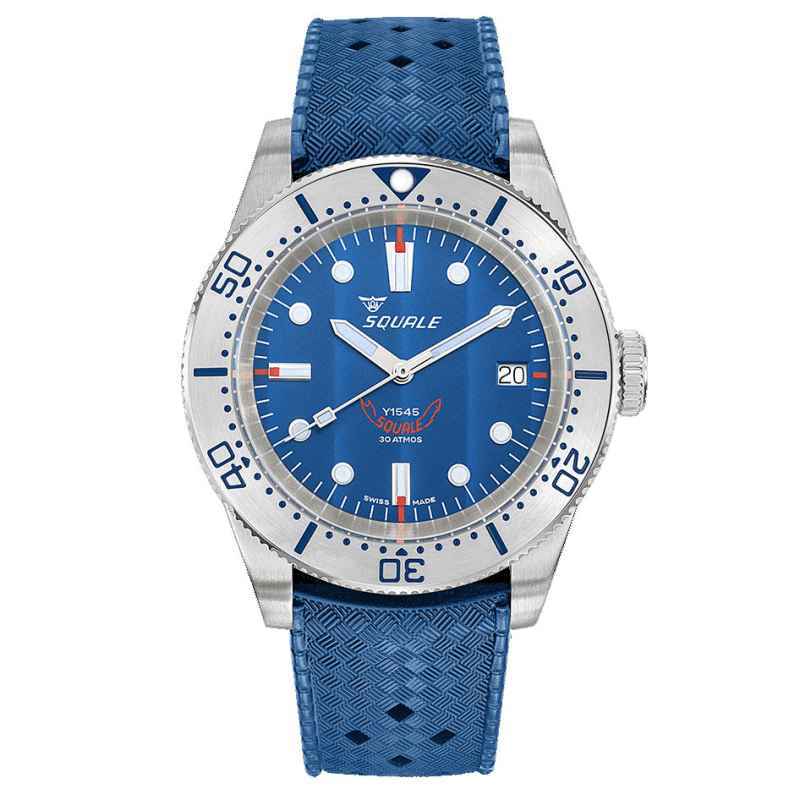 SQUALE - OROLOGIO 1545 STEEL BLUE RUBBER 1545SSBLC.HTB