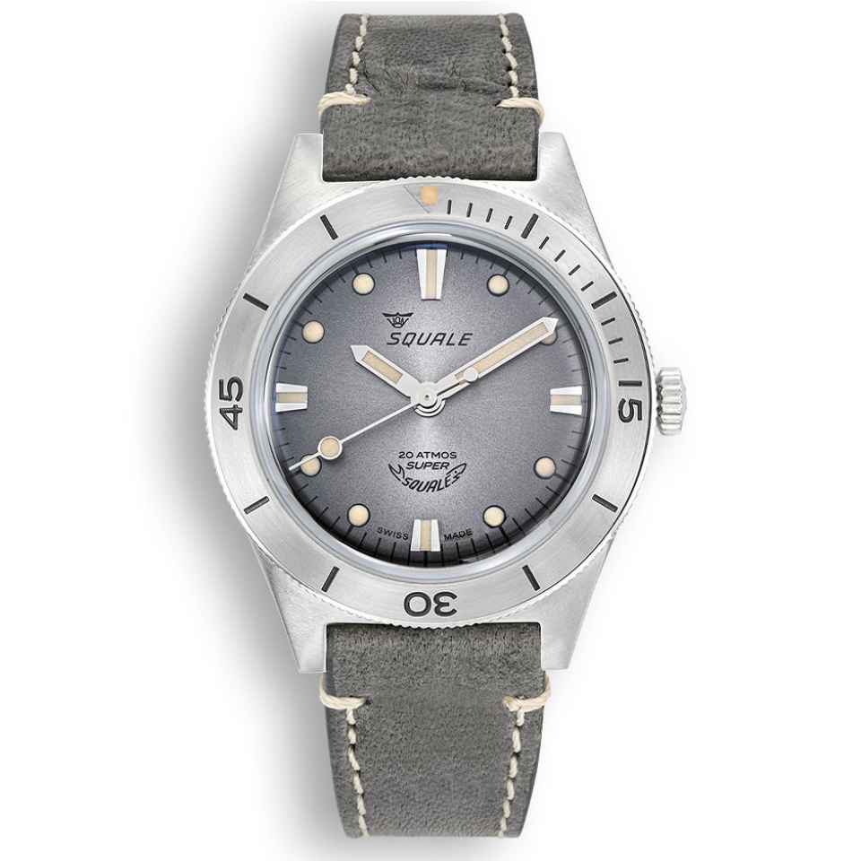 SQUALE - OROLOGIO SUPER SUNRAY GREY LEATHER SUPERSSG.PG