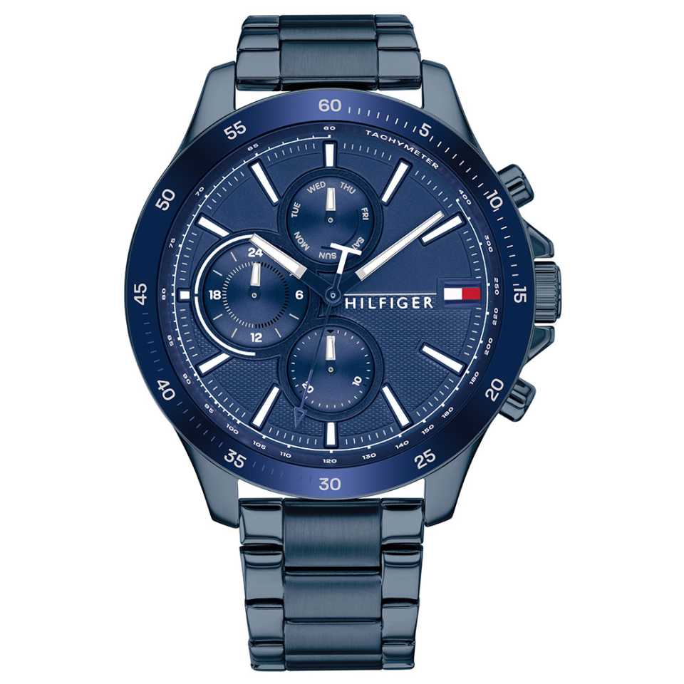 TOMMY HILFIGER - OROLOGIO BANK 46 MM TOTAL BLU 