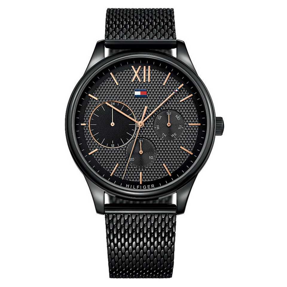 TOMMY HILFIGER - DAMON 44 MM BLACK WATCH