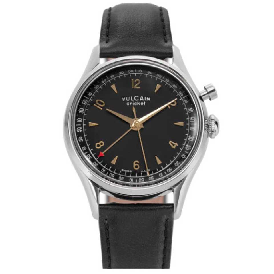 VULCAIN - CRICKET TRADITION 36 MM BLACK & GOLD WATCH