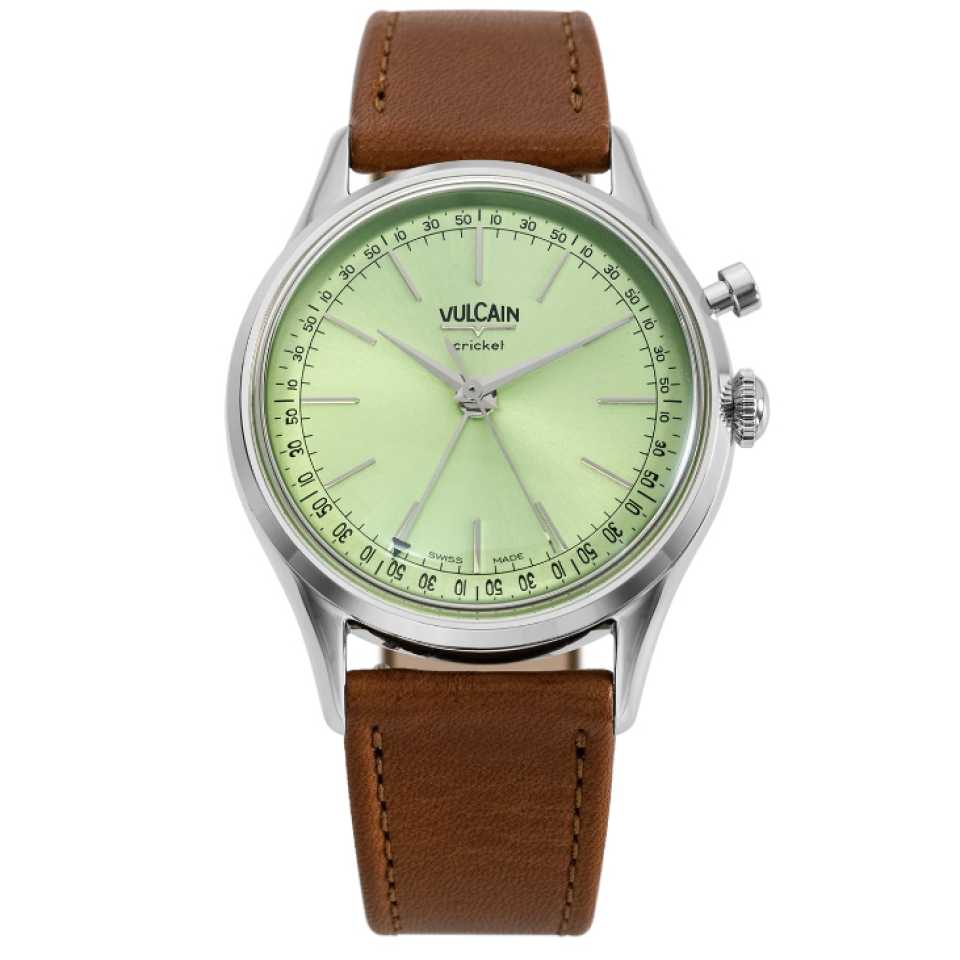 VULCAIN - OROLOGIO CRICKET PRESIDENT 39 MM PISTACCHIO FONDELLO IN ZAFFIRO