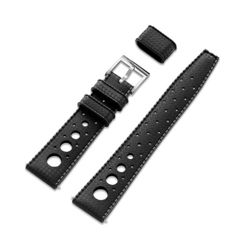 WOLBROOK - CINTURINO BLACK "RALLY" TROPIC RUBBER 