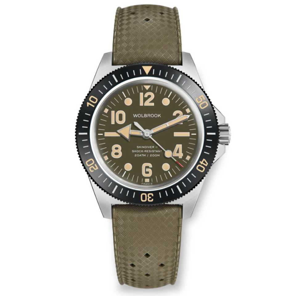WOLBROOK - SKINDIVER II AUTOMATIC WATCH 23-S2AJ-005-RB1-GRN-CXO