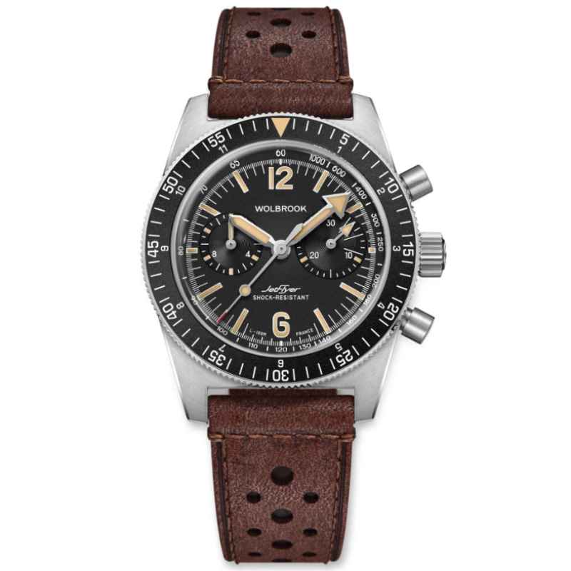 WOLBROOK - OROLOGIO CRONOGRAFO FETFLYER AUTOMATICO NERO VINTAGE