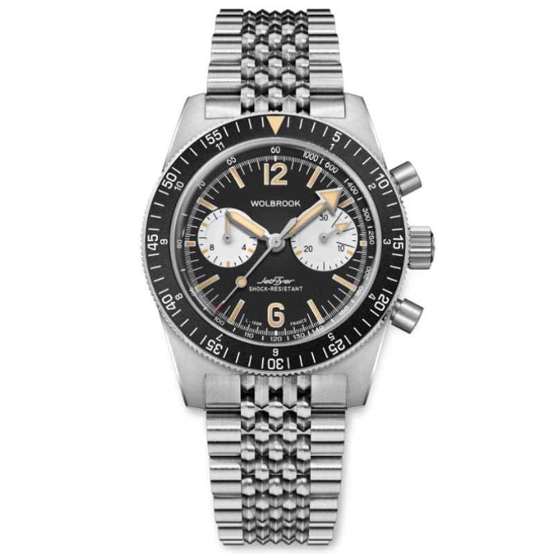 WOLBROOK - OROLOGIO CRONOGRAFO FETFLYER AUTOMATICO NERO CON BRACCIALE