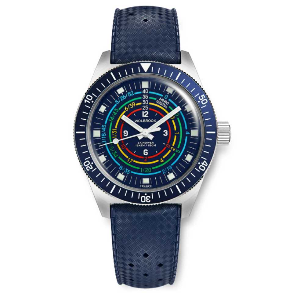 WOLBROOK - OROLOGIO SKINDIVER DECOMPRESSION AUTOMATIC - MN90 - BLUE