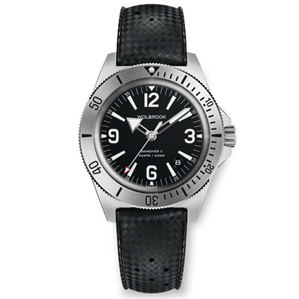 WOLBROOK - OROLOGIO SKINDIVER II AUTOMATIC DIVE WHITE LUM BLACK DIAL B