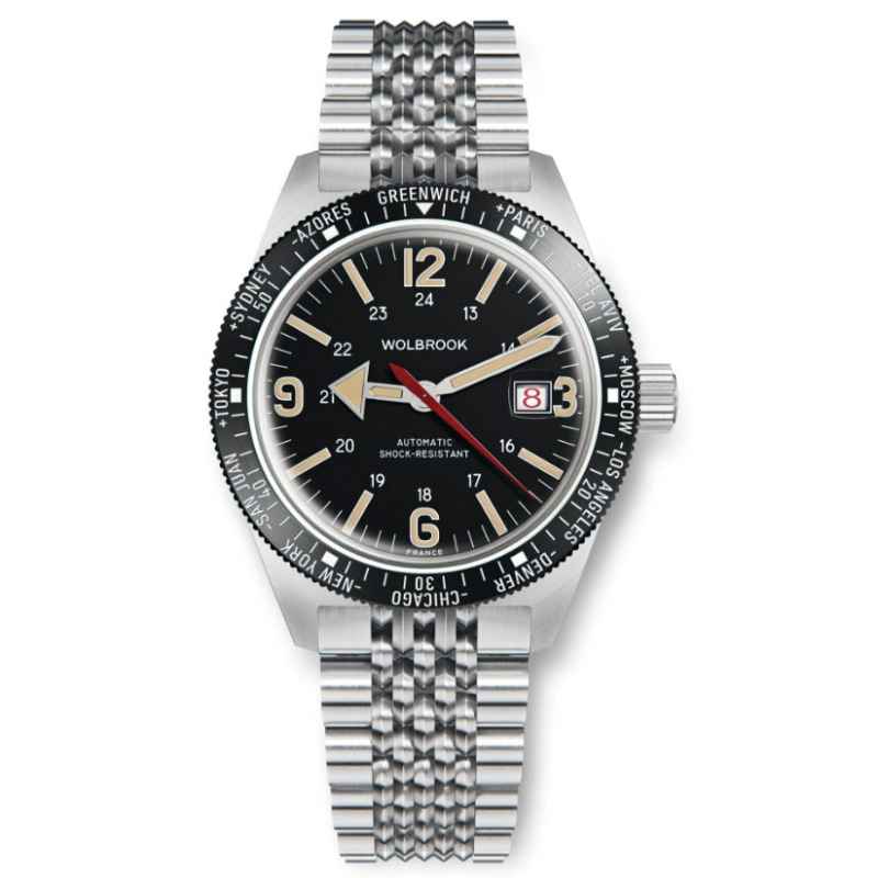 WOLBROOK - OROLOGIO SKINDIVER WT AUTOMATIC S BLACK BEZEL VINTAGE LUME (CLONE)