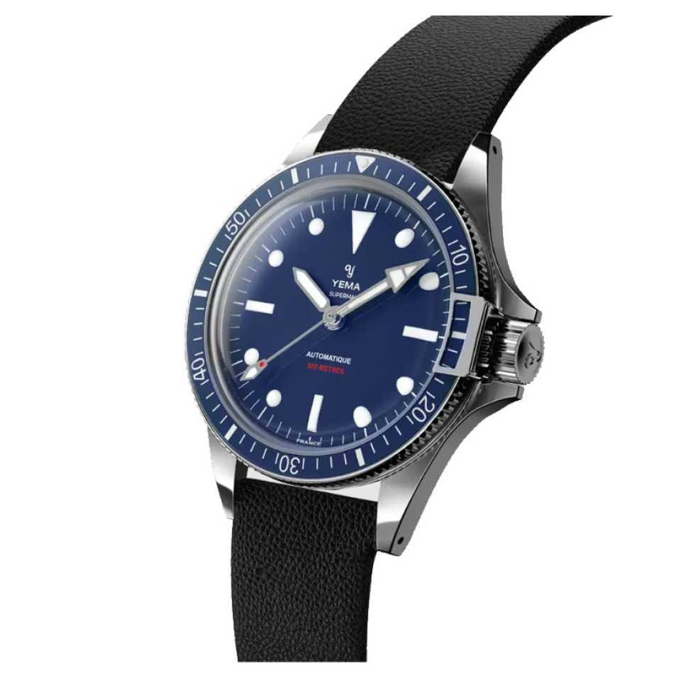 YEMA - SUPERMAN 500 MYSTERIOUS BLUE YSUP22B39-G90S LEATHER WATCH