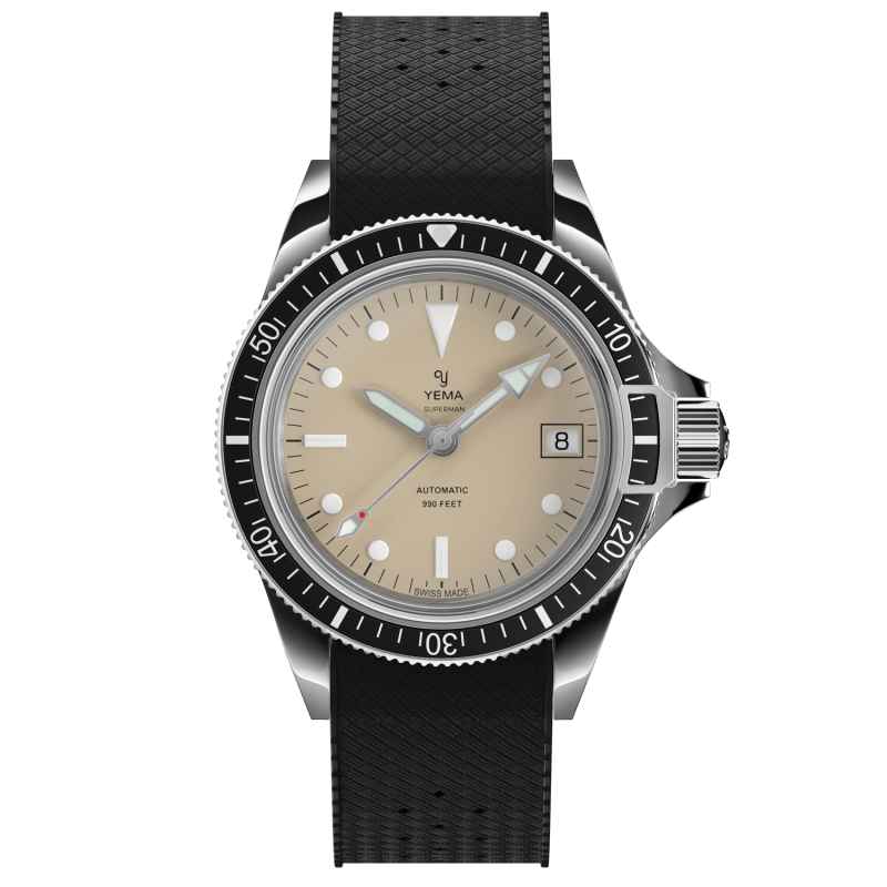 YEMA - OROLOGIO SUPERMAN HERITAGE 41MM BEIGE RUBBER YSUP25A41-ERBIS