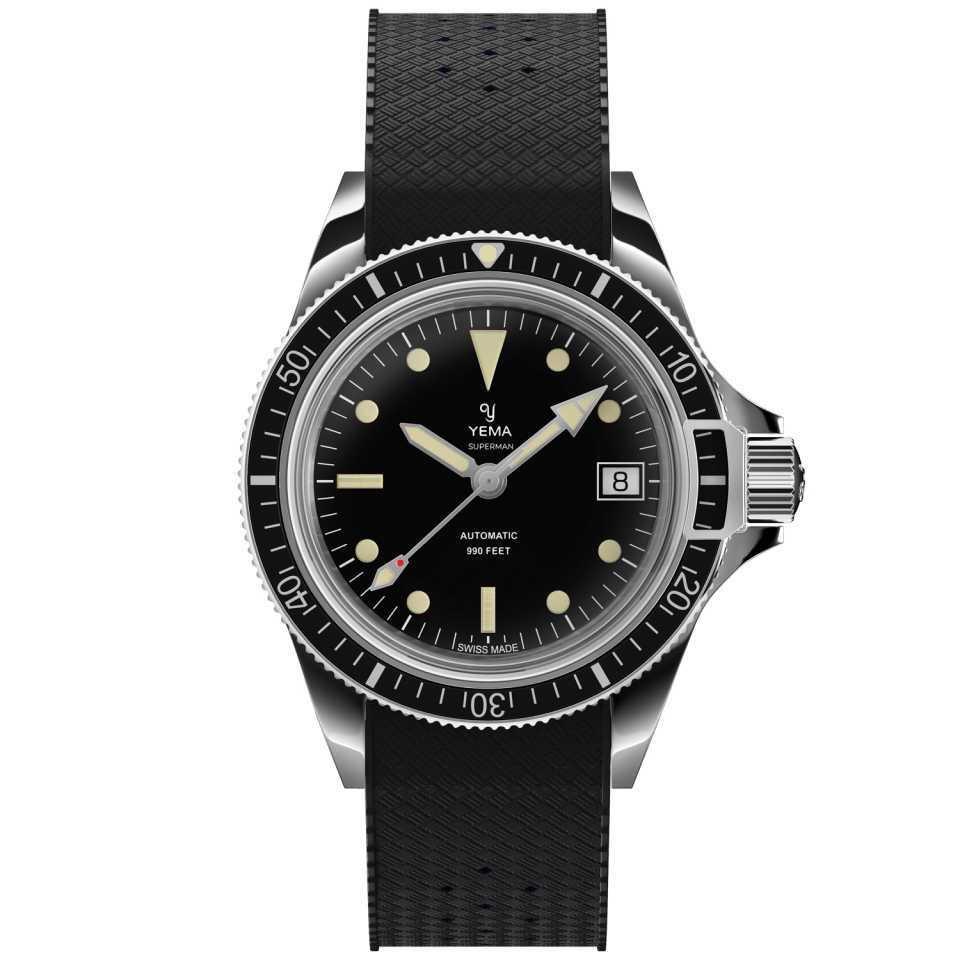 YEMA - OROLOGIO SUPERMAN HERITAGE 39MM BLACK RUBBER YSUP25A39-ARBIS