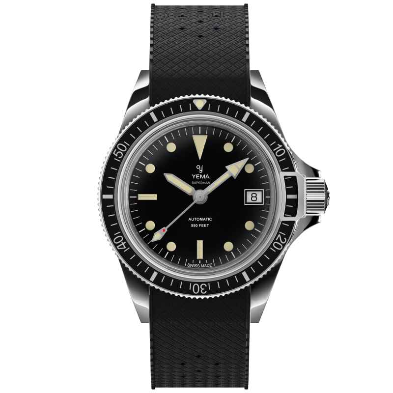 YEMA - OROLOGIO SUPERMAN HERITAGE 41MM BLACK RUBBER YSUP25A41-ARBIS