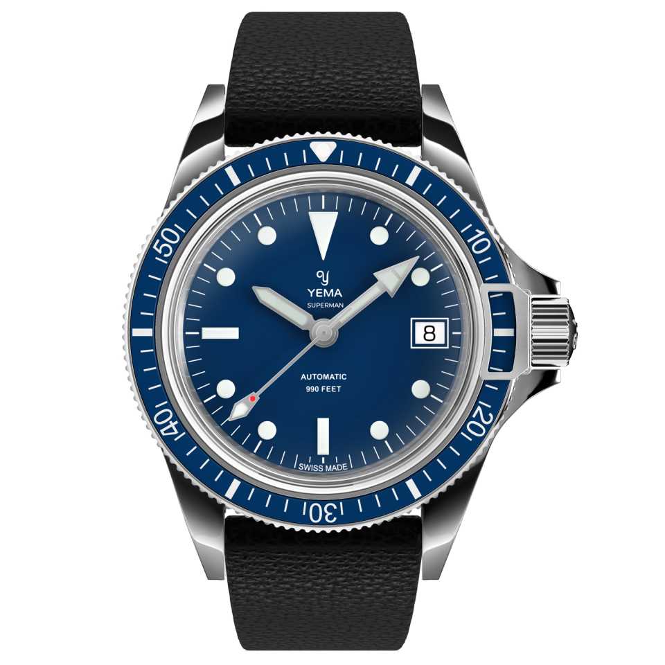 YEMA - OROLOGIO SUPERMAN HERITAGE 41MM BLUE LEATHER YSUP25B41-G90S