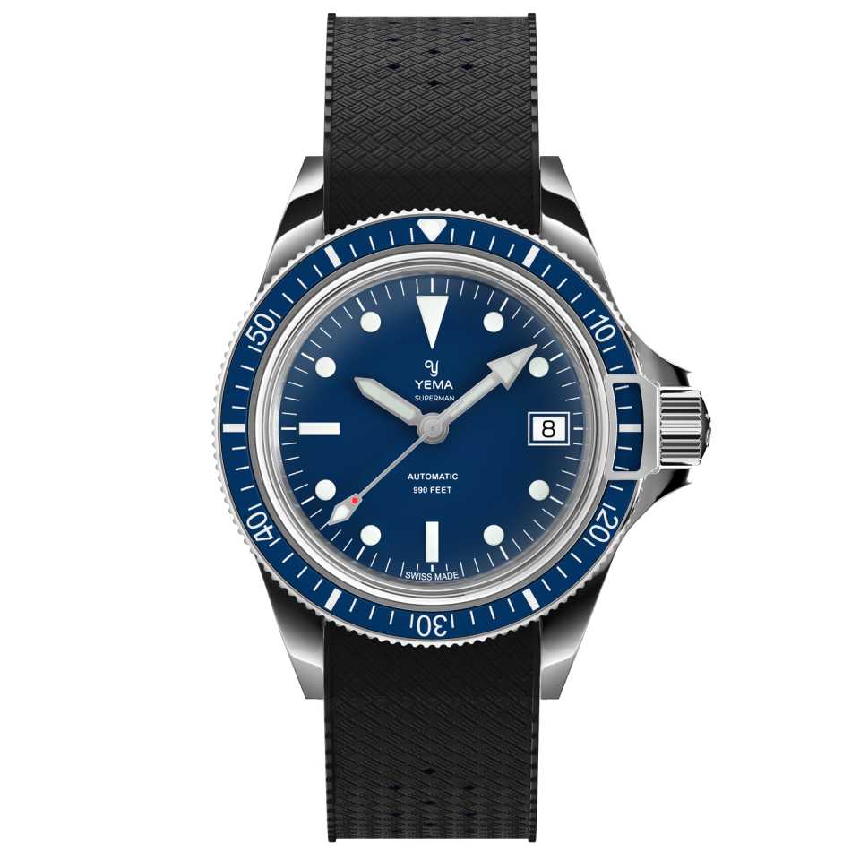 YEMA - OROLOGIO SUPERMAN HERITAGE 39MM BLUE RUBBER YSUP25B39-GRBIS
