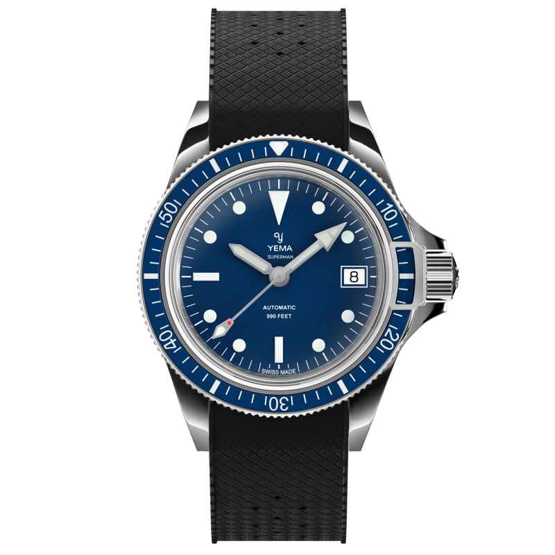 YEMA - OROLOGIO SUPERMAN HERITAGE 41MM BLUE RUBBER YSUP25B41-GRBIS