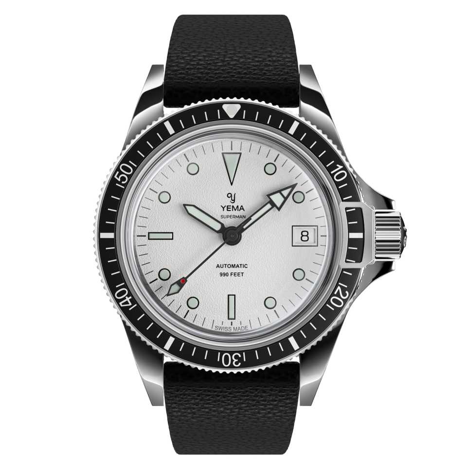 YEMA - SUPERMAN HERITAGE 39MM WHITE WATCH LEATHER YSUP25A41-B90S