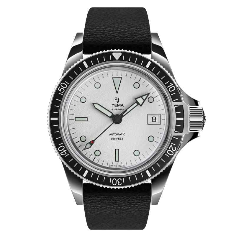 YEMA - SUPERMAN HERITAGE 39MM WHITE WATCH LEATHER YSUP25A41-B90S