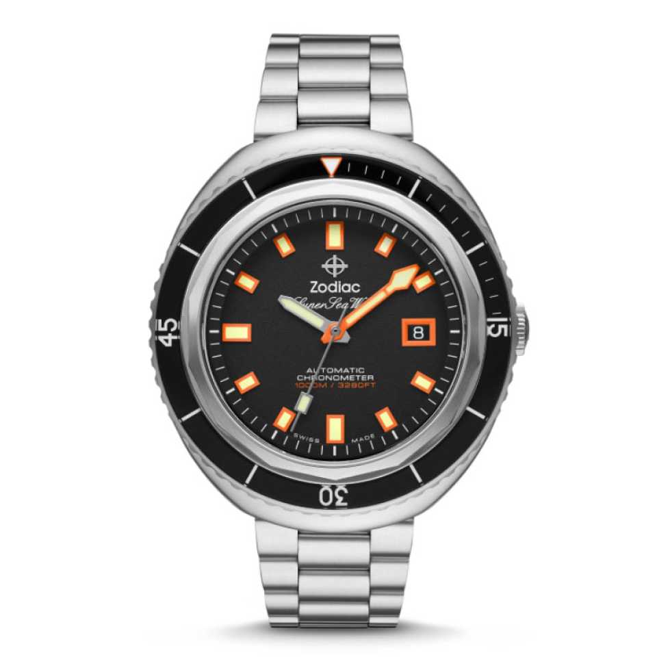 ZODIAC - SUPER SEA WOLF 68 SATURATION AUTOMATIC STAINLESS STEEL WATCH ZO9509