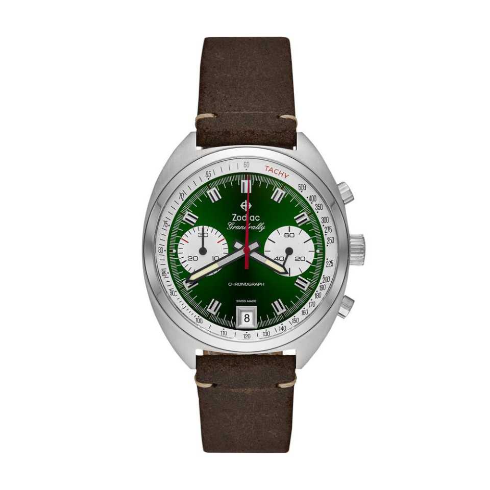 ZODIAC - OROLOGIO GRANDRALLY QUARTZ IN PELLE MARRONE