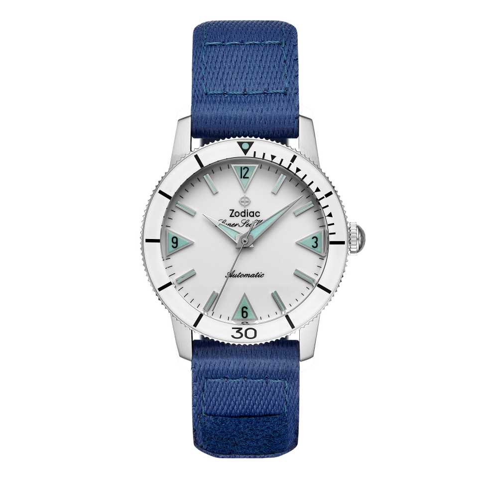 ZODIAC - SUPER SEA WOLF AUTOMATIC BlUE GROSGRAIN WATCH