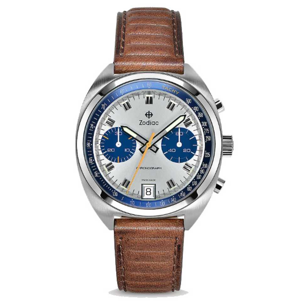 ZODIAC - GRANDRALLY QUARTZ BROWN LEATHER WATCH ZO9604