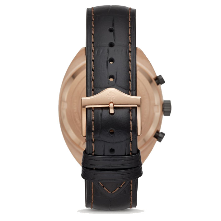 Zodiac Grandrally Quartz Black Leather Watch