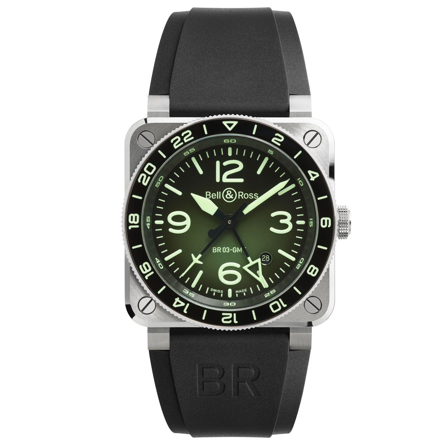 BELL & ROSS - OROLOGIO BR-03 GMT GREEN LUM