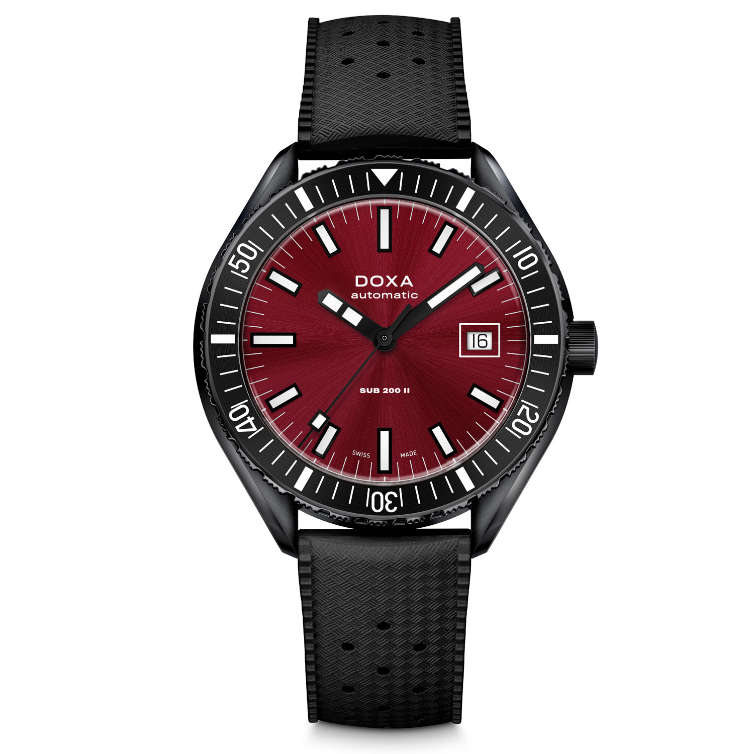 Doxa - Orologio Sub 200 II Redcoral Black Rubber