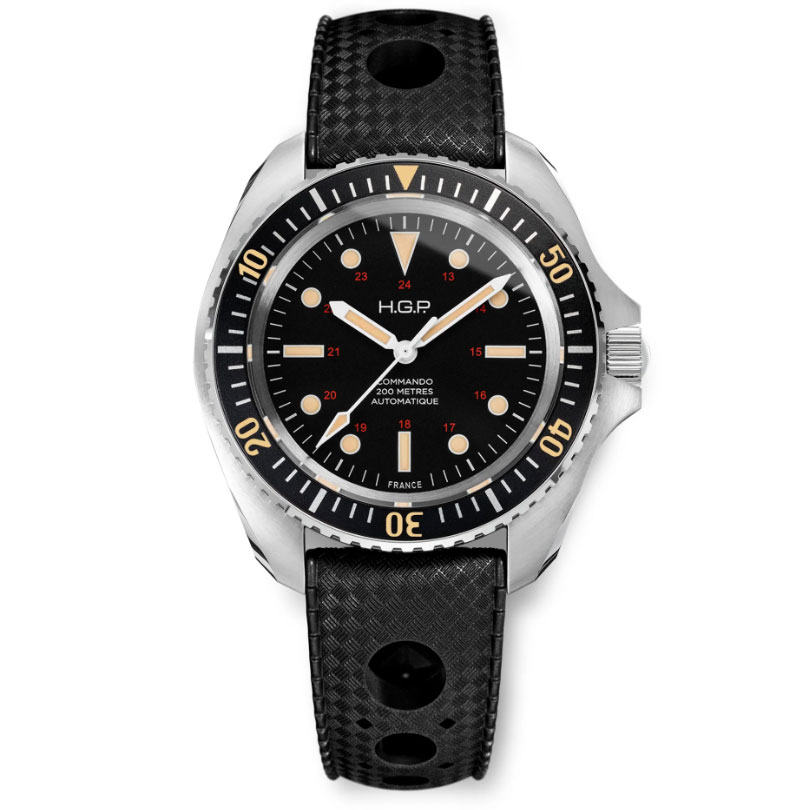 HGP - OROLOGIO DIVER 200M AUTOMATIC COMMANDO NERO GOMMA