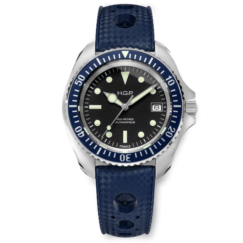 HGP - OROLOGIO SUBACQUEO AUTOMATICO DIVER 200 M NERO BLU