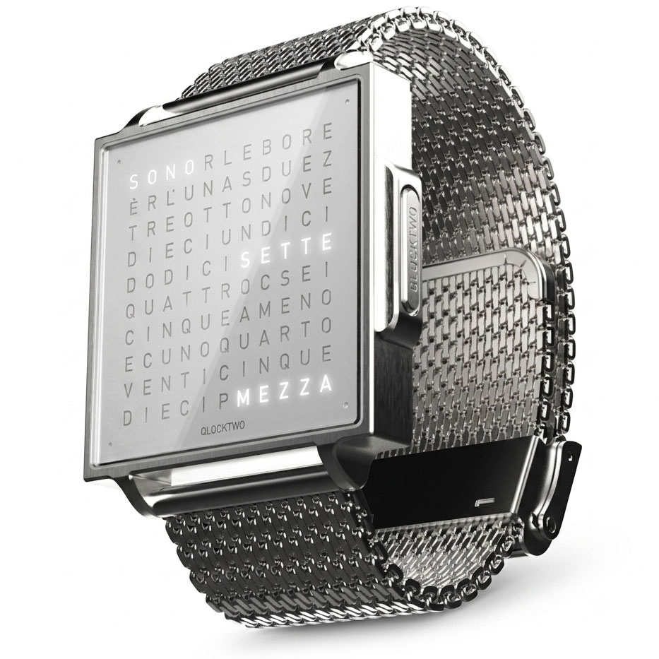 QLOCKTWO W FINE STEEL OROLOGIO