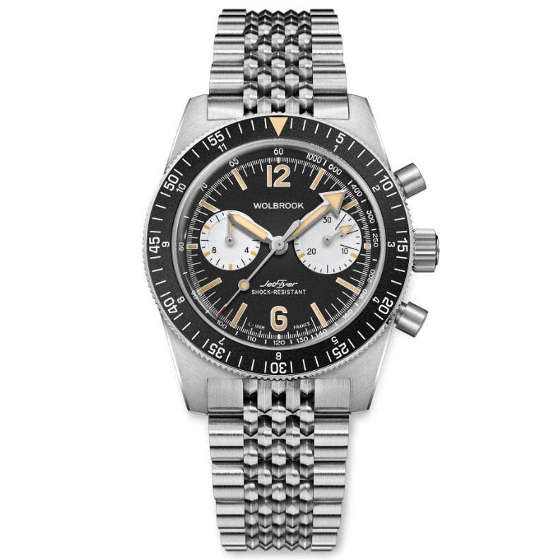 WOLBROOK - OROLOGIO CRONOGRAFO FETFLYER AUTOMATICO NERO CON BRACCIALE