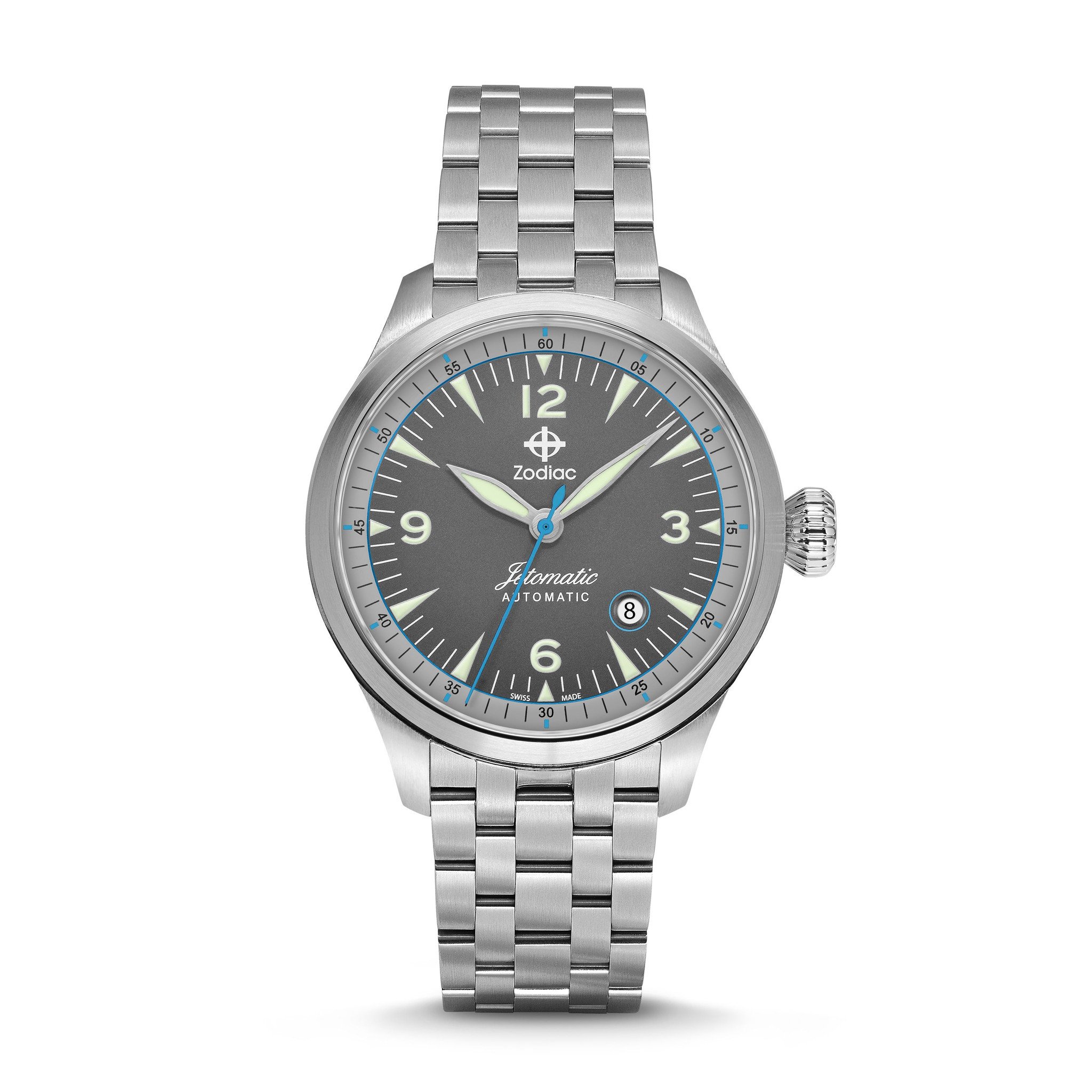 Orologio Zodiac Jetomatic Automatic Quadrante Grigio